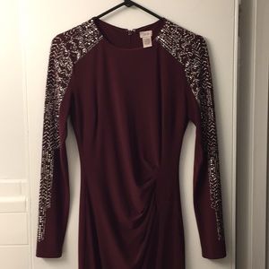 Maroon cocktail dress from Cache